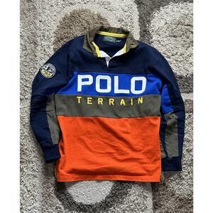Polo Ralph Lauren Country Men’s Small Terrain Long Sleeve Rugby Patch Sweater